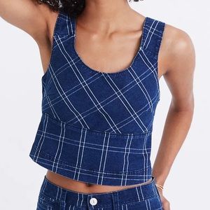 Madewell Windowpane Structured Crop Tank